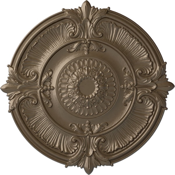 Ekena Millwork Attica Acanthus Leaf Ceiling Medallion (Canopies up to 4 5/8"), 53 1/2"OD x 3 1/2"P, Warm Silver CM53ATWSS - main